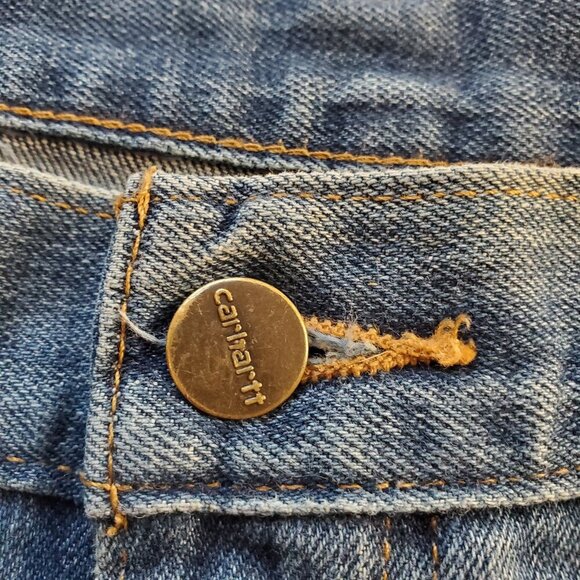 CARHARTT SZ M (12-14) Short Petite Cropped Straight-leg Work Jeans - Picture 4 of 6